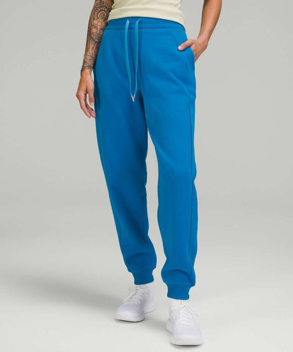 Lululemon Scuba High-Rise Jogger Sweatpants Size 6 Blue Poolside Drawstrings